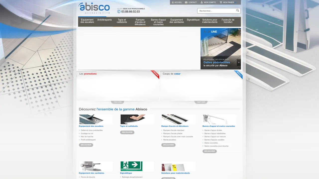Aperçu du site Abisco-accessibilite.fr : conseils et vente