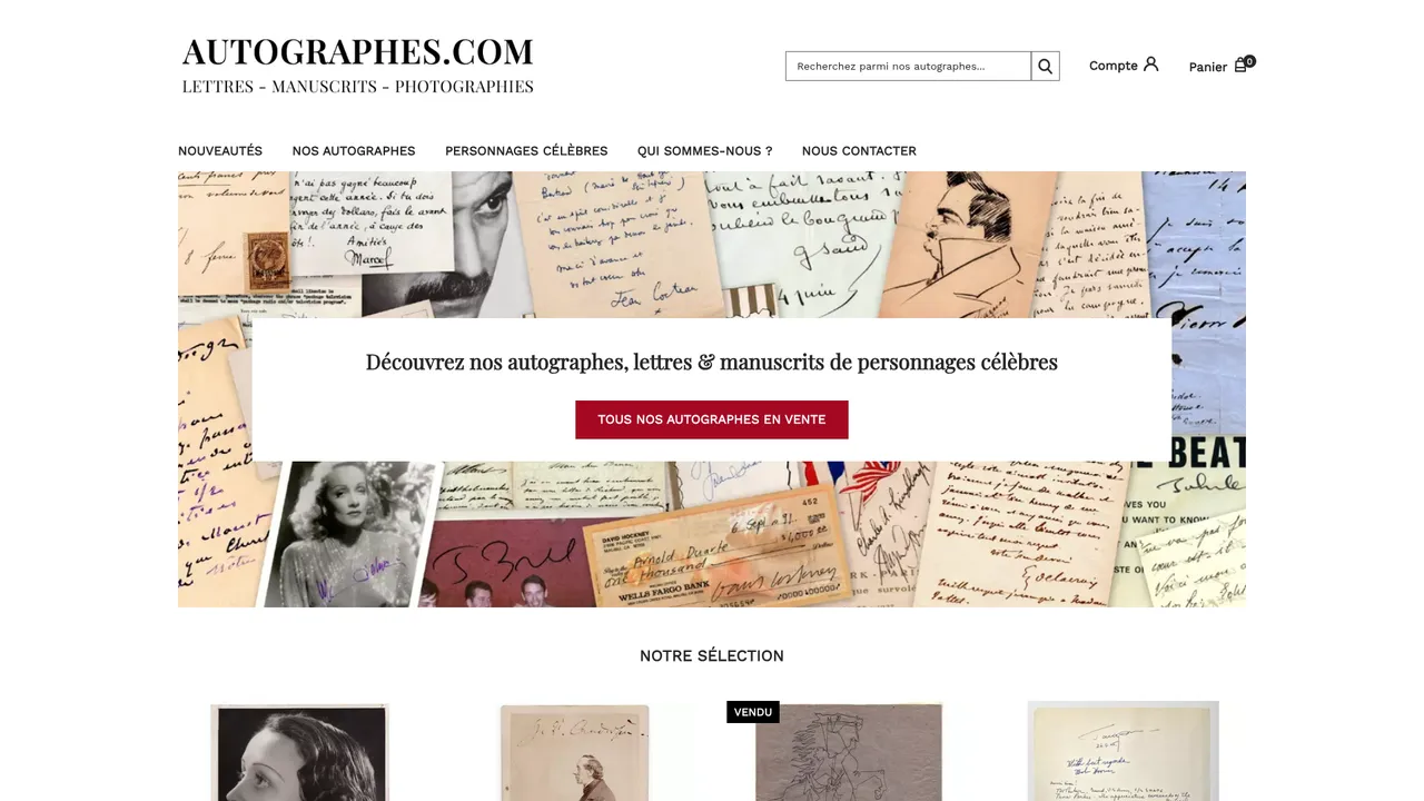 Aperçu du site Autographes