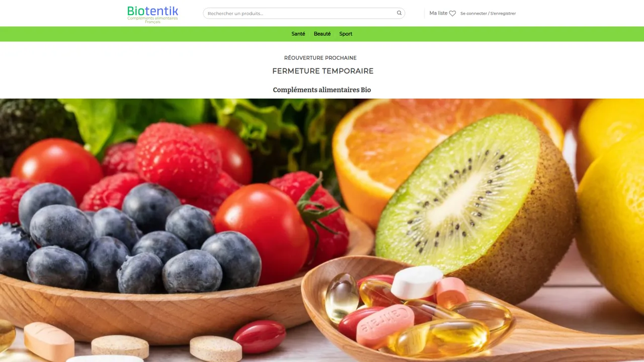 Screenshot de Biotentik: Les produits Bio à domicile