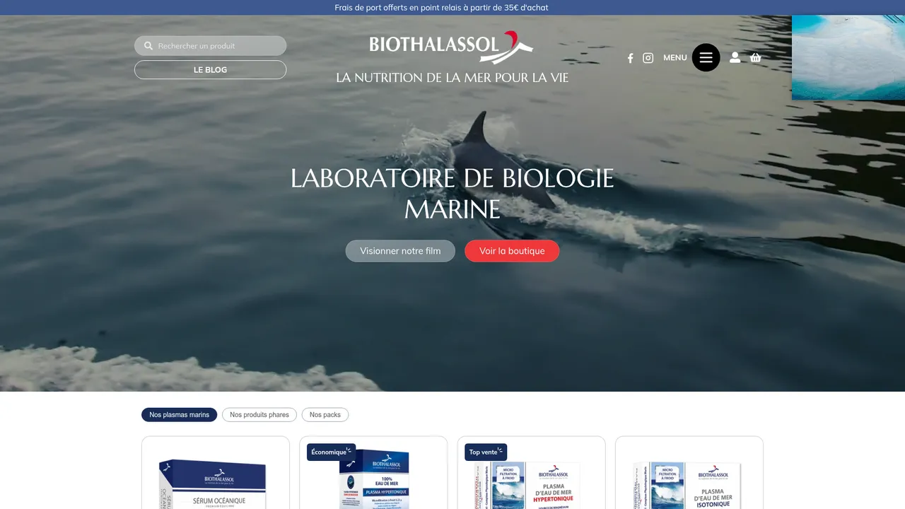 Aperçu du site Biothalassol