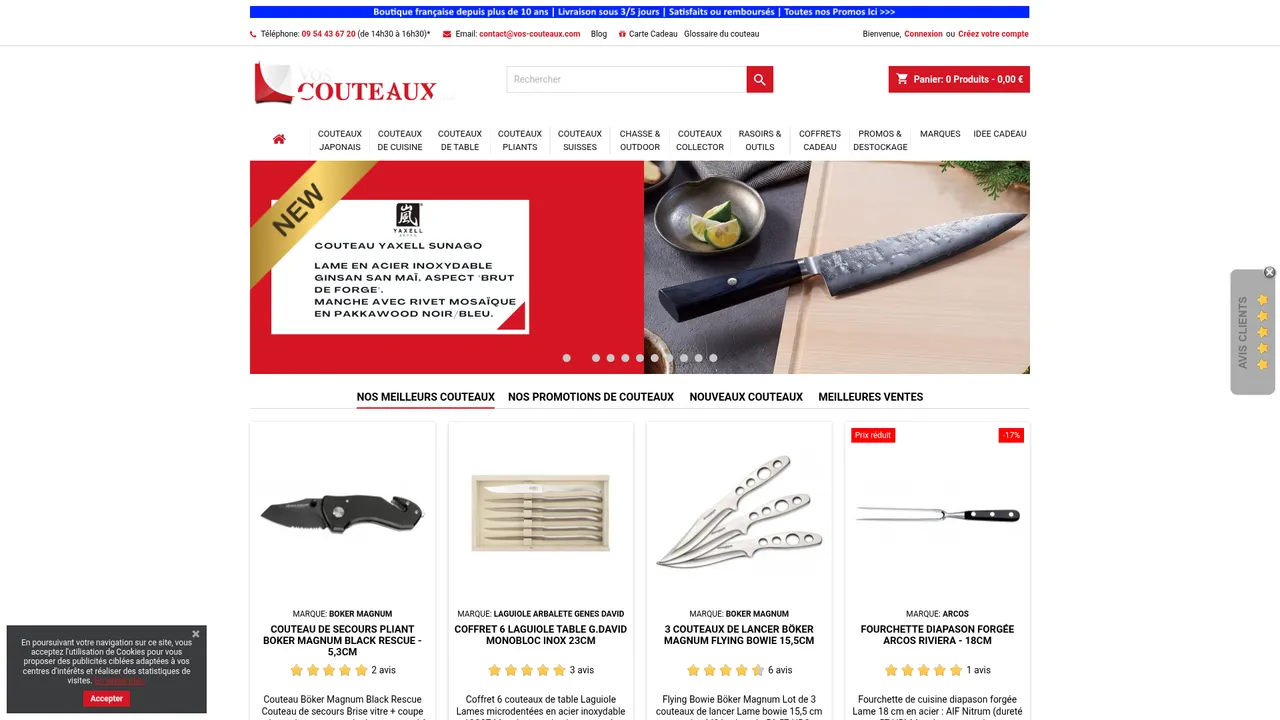 Screenshot de Boutique de couteaux