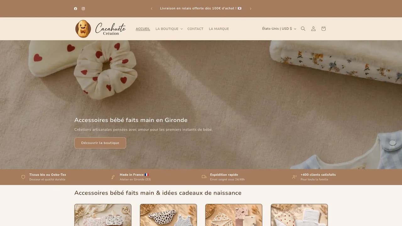 Aperçu du site cacahuete-creation.fr