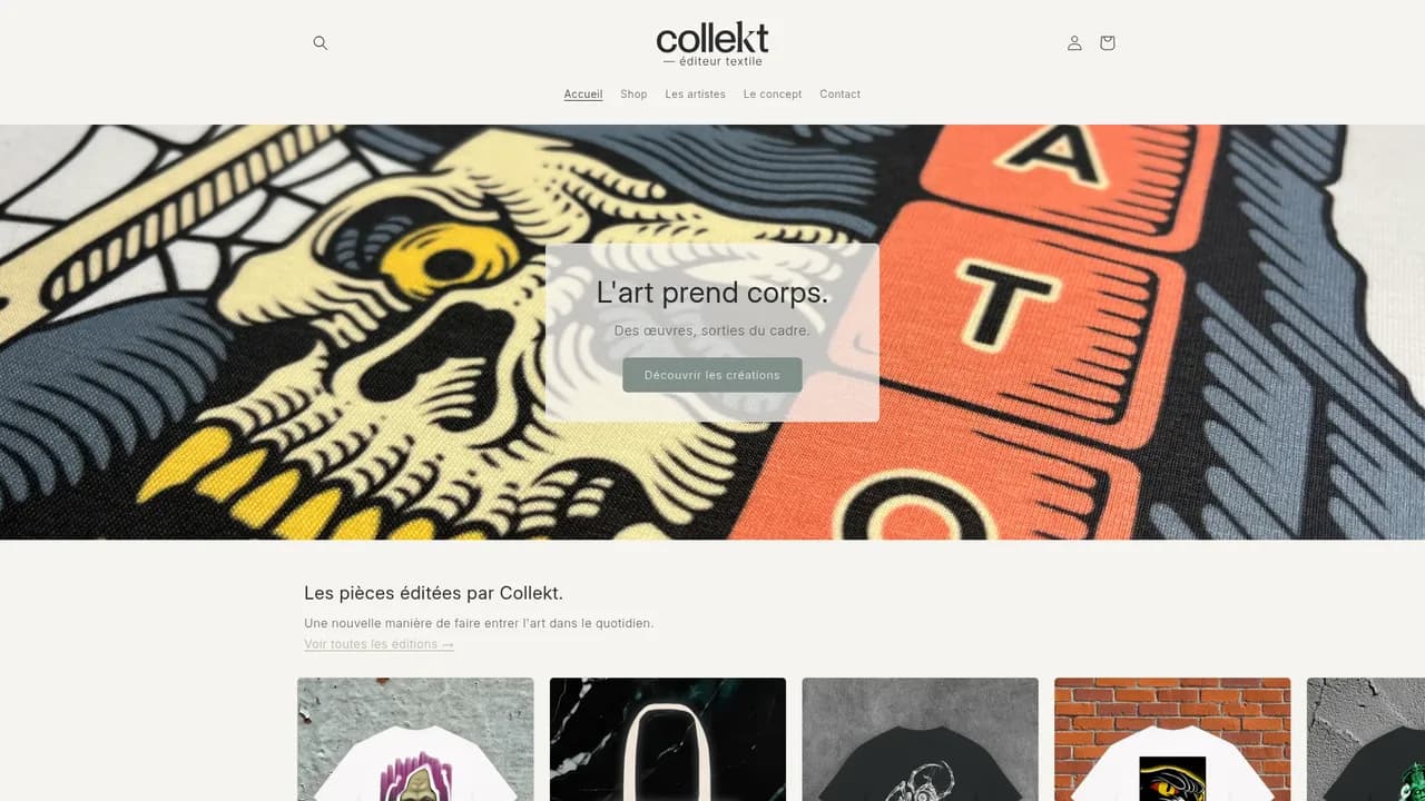 Aperçu du site Collekt