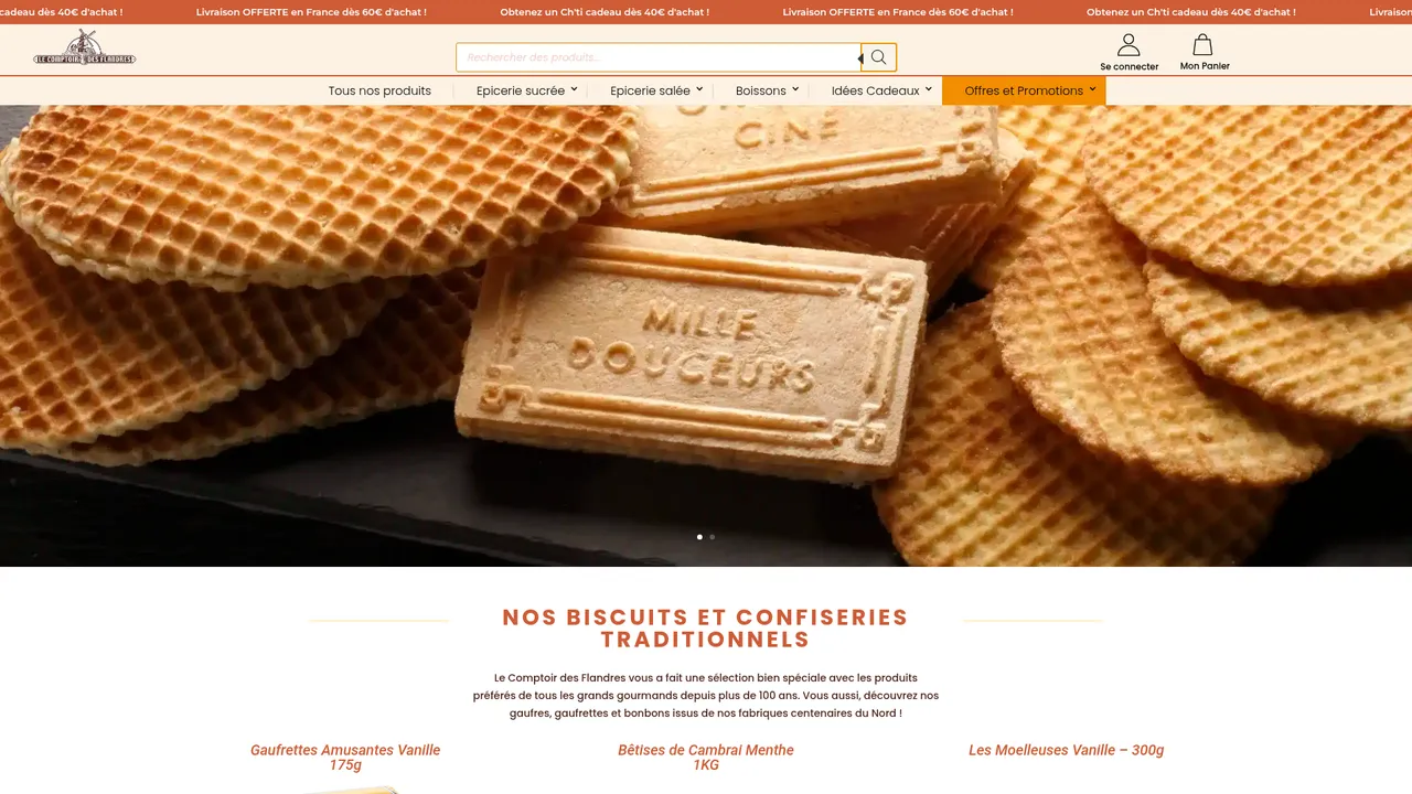 Aperçu du site Comptoir des Flandres