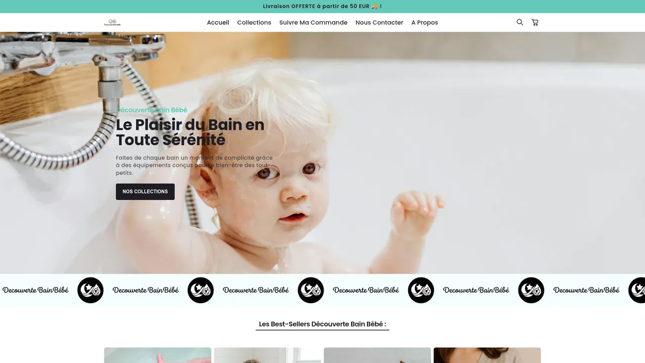 Aperçu du site Découverte Bain Bébé
