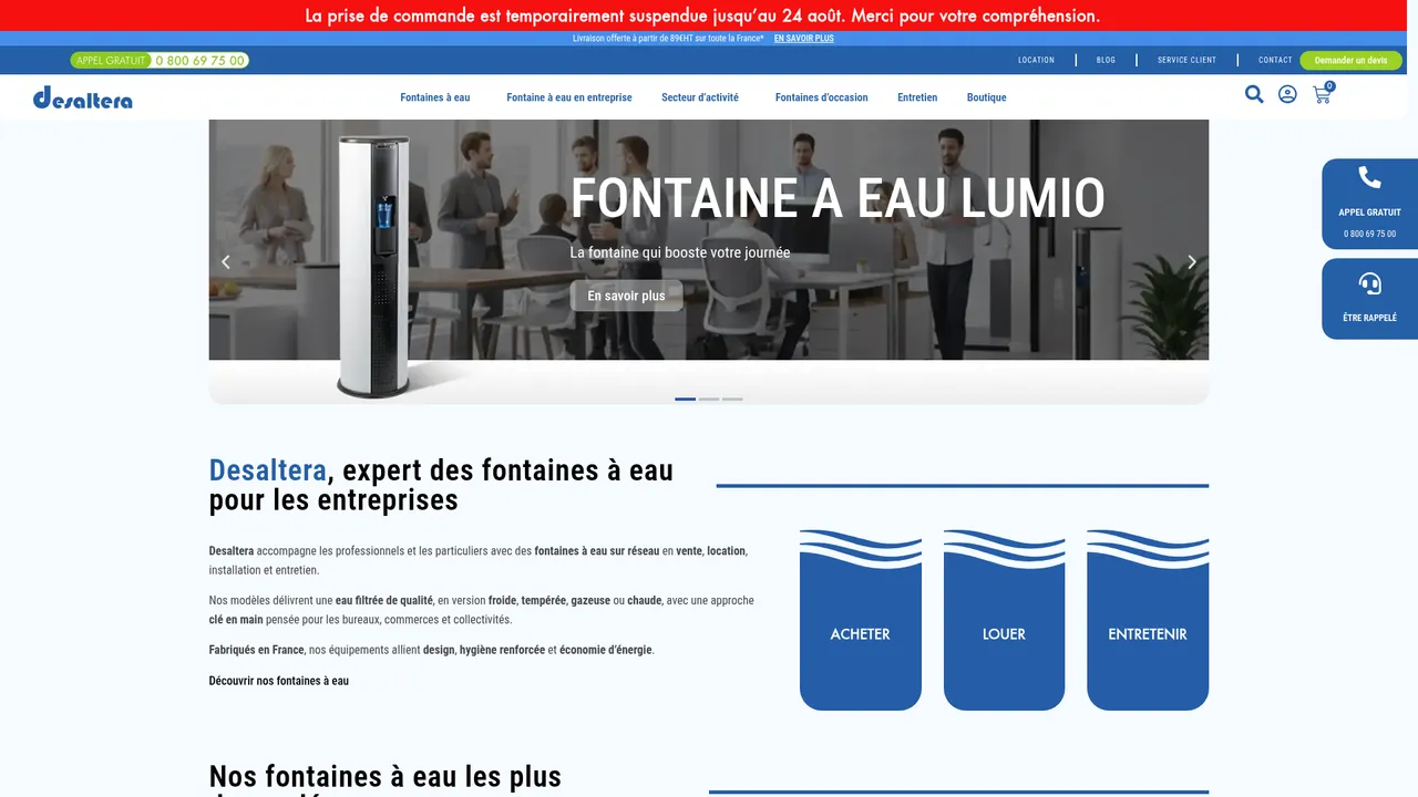 Screenshot de Désaltera - Fontaine à Eau Réseau / Filtrée d'Entreprise