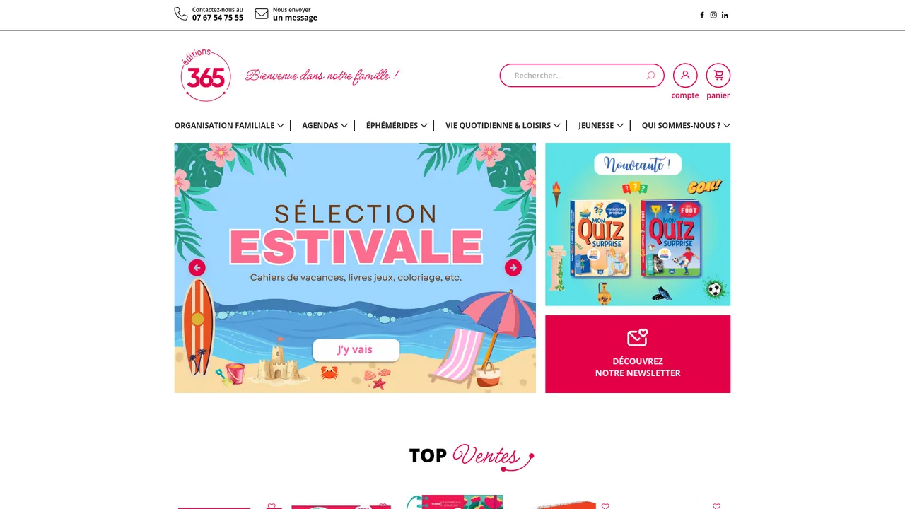 Aperçu du site Edition 365 - Livres pratiques et créatifs