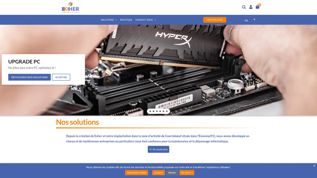 Aperçu du site Exher