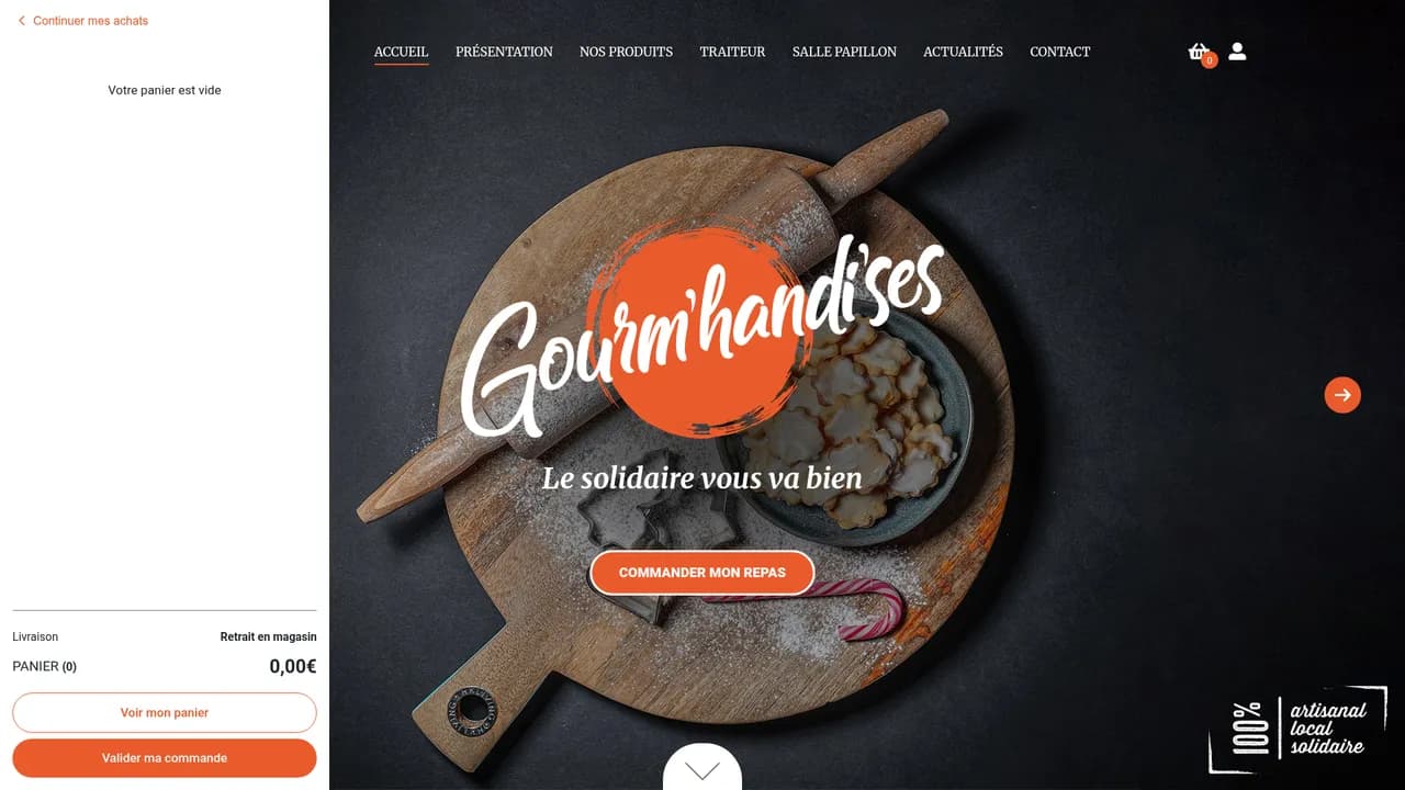 Aperçu du site Gourm'handi'ses