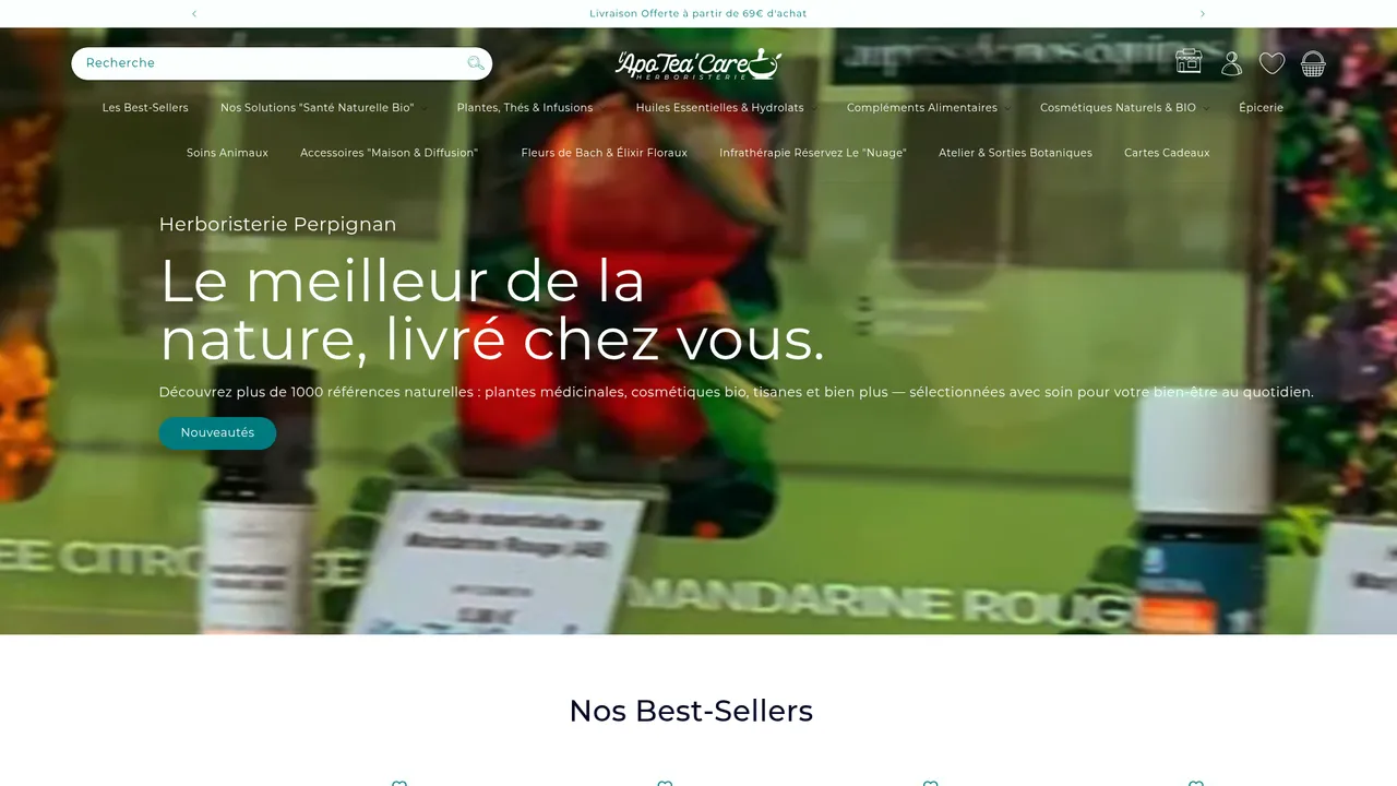 Aperçu du site Herboristerie L'ApoTea'Care