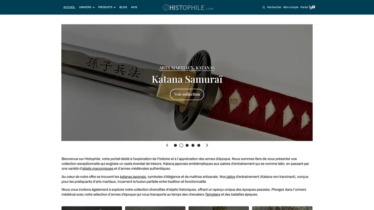 Aperçu du site Histophile