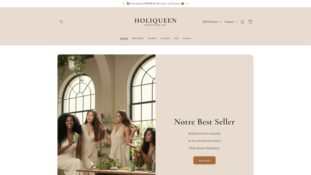 Aperçu du site holiqueen.com