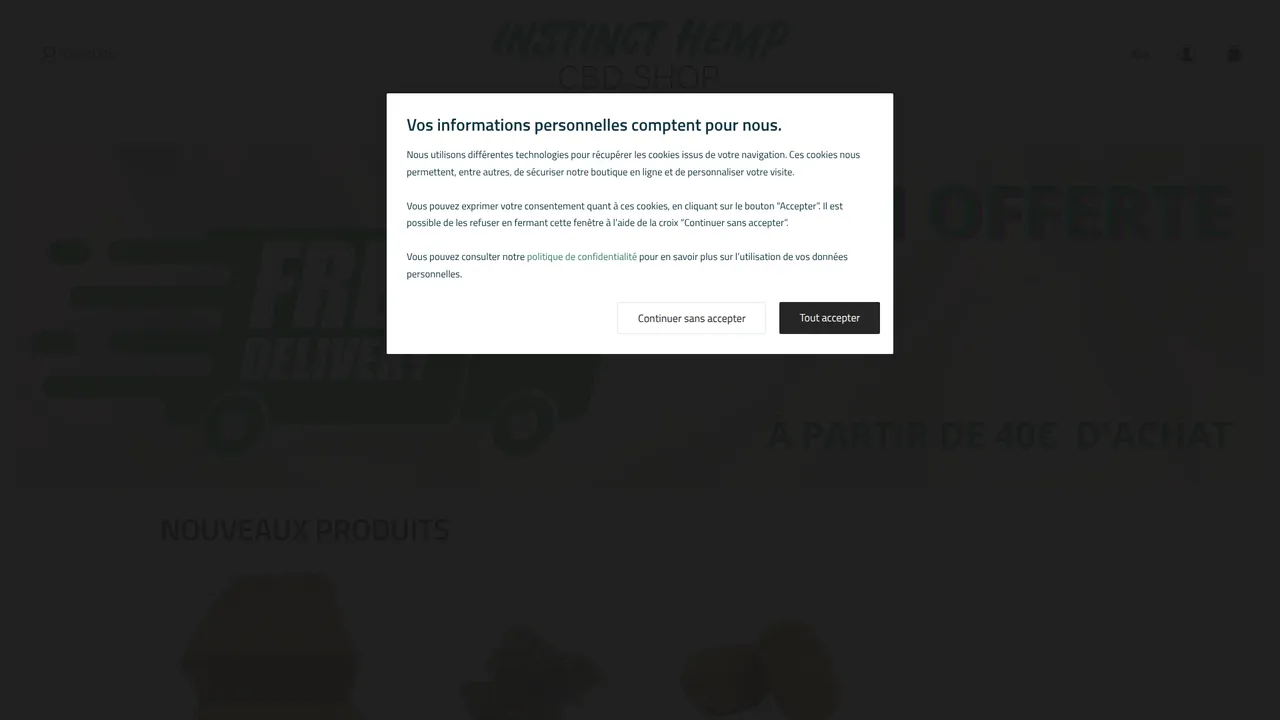 Screenshot de Instinct Hemp cbd