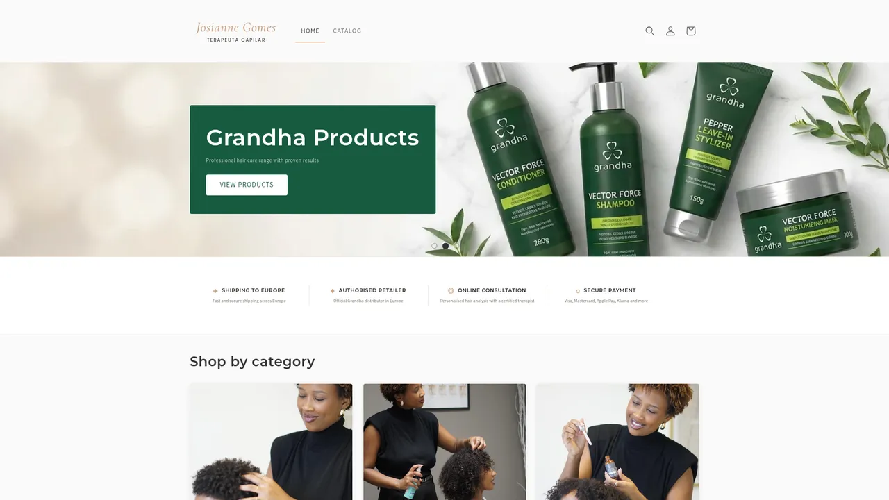 Aperçu du site Josianne Gomes - Terapeuta Capilar
