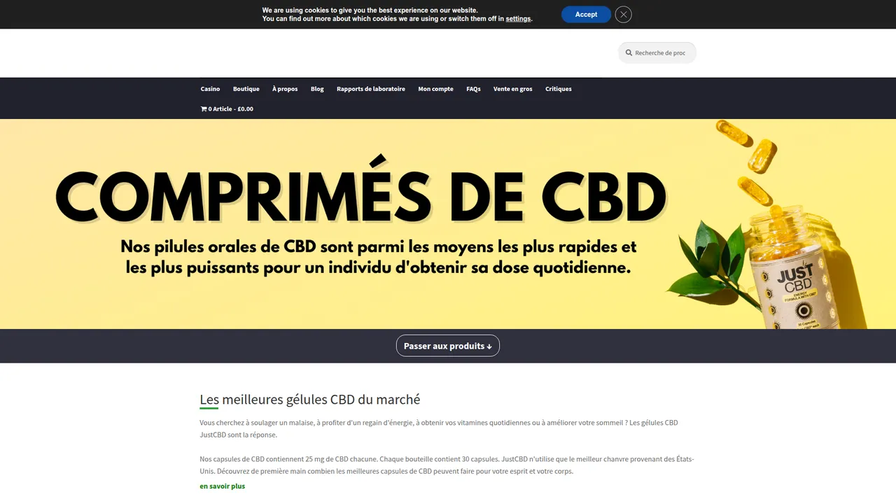 Screenshot de Justcbdmagasin.fr