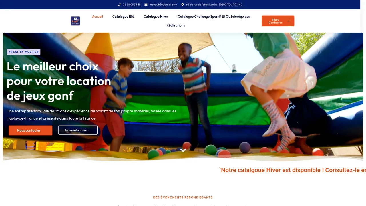 Aperçu du site Kiplay by Movipub