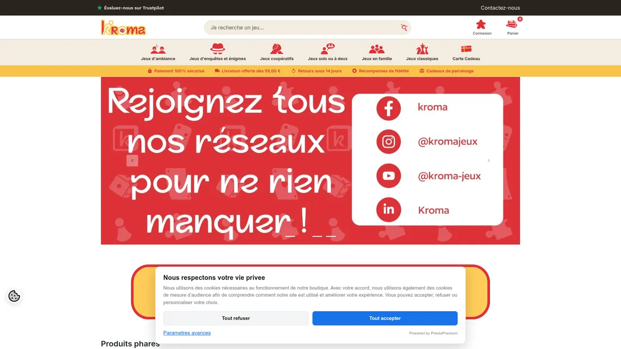 Aperçu du site Kroma