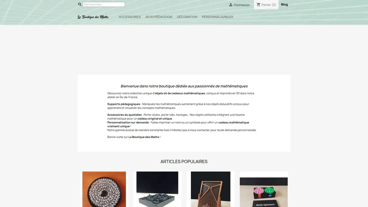 Screenshot de La Boutique des Maths