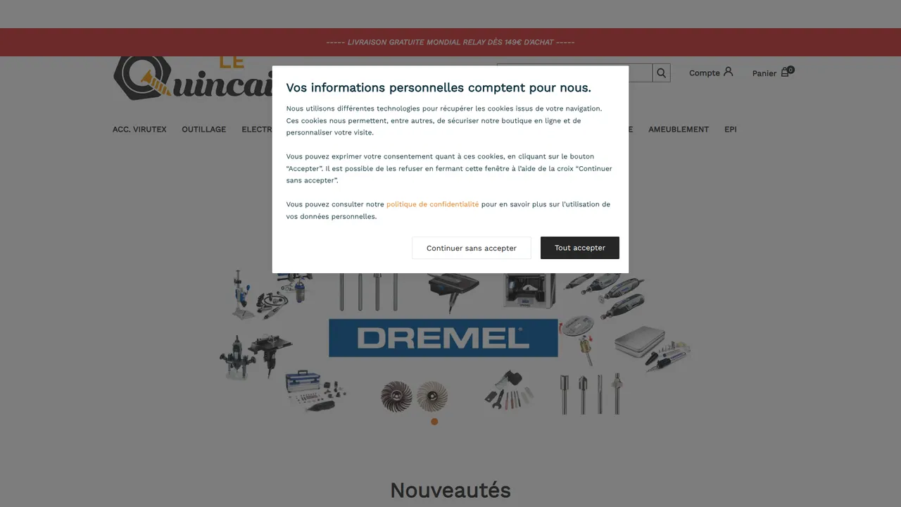 Aperçu du site La Boutique du Quincaillier