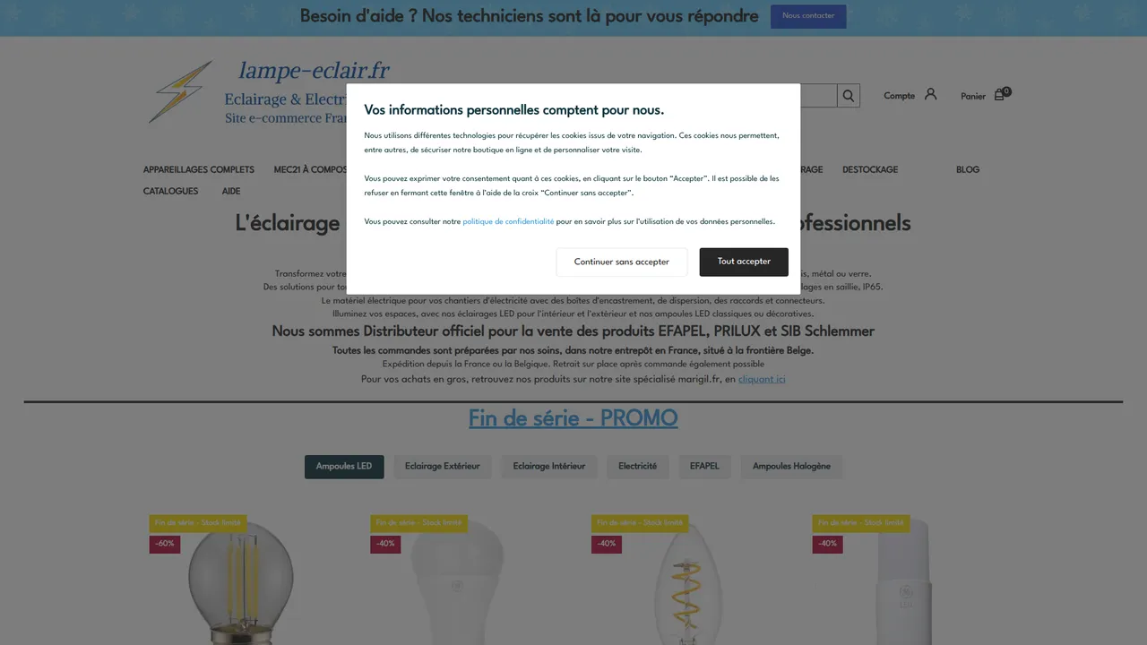 Aperçu du site lampe-eclair.fr