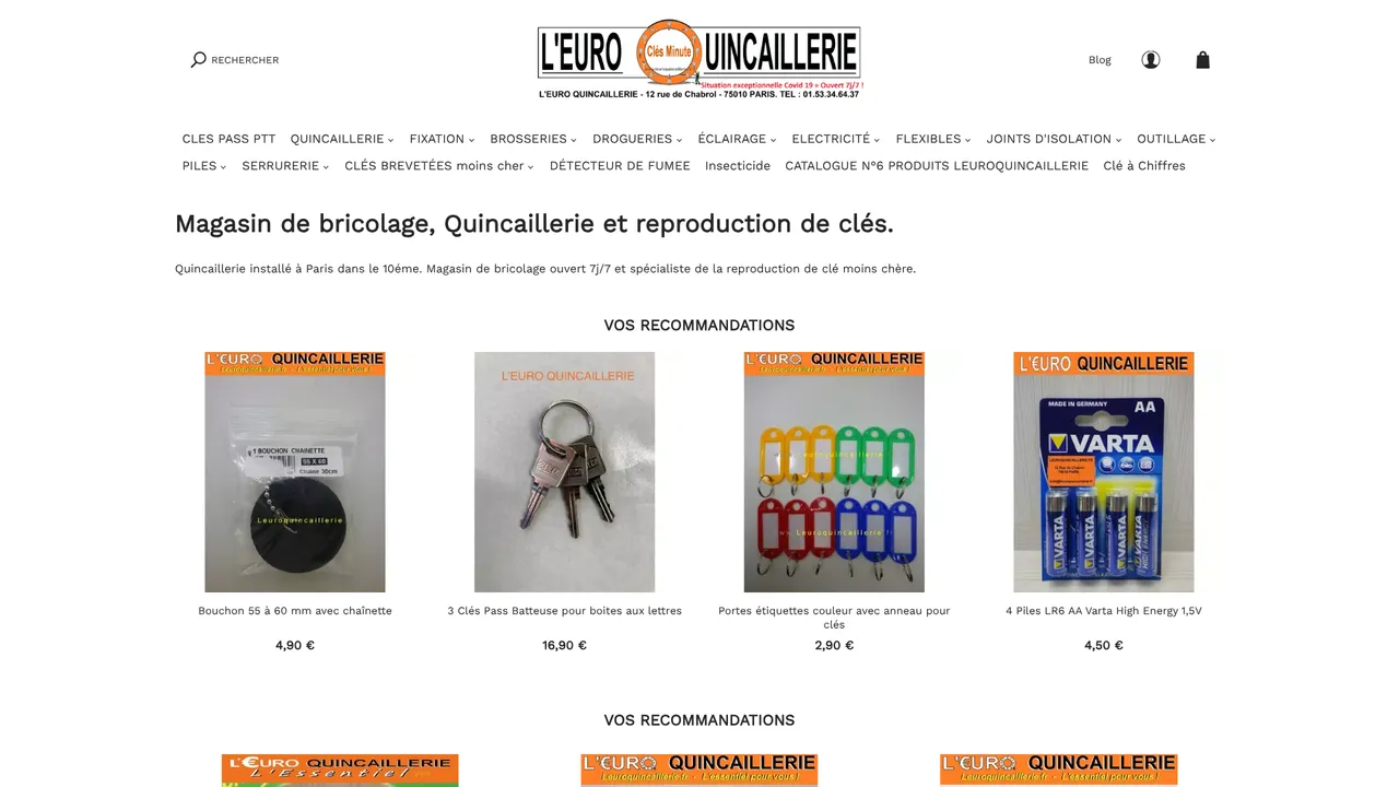 Aperçu du site L'EURO QUINCAILLERIE