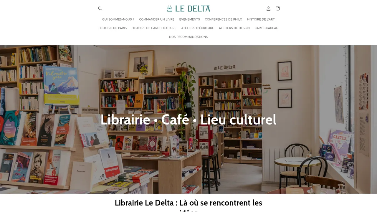 Aperçu du site Librairie Le Delta