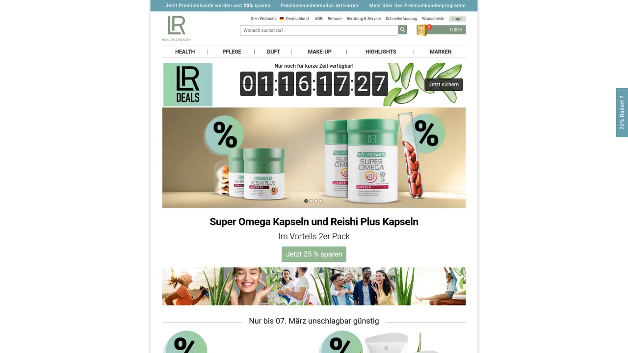 Aperçu du site LR HEALTH & BEAUTY