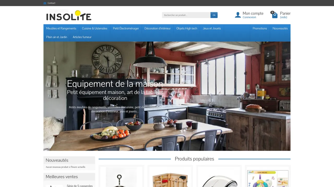 Aperçu du site magasin insolite