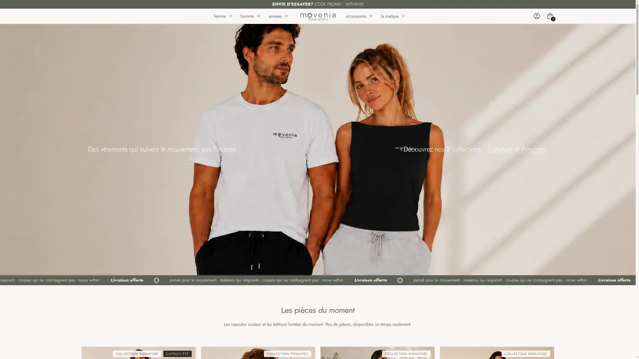 Aperçu du site Movenia