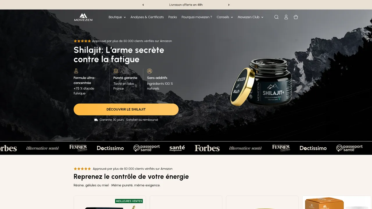 Aperçu du site MOVEZEN