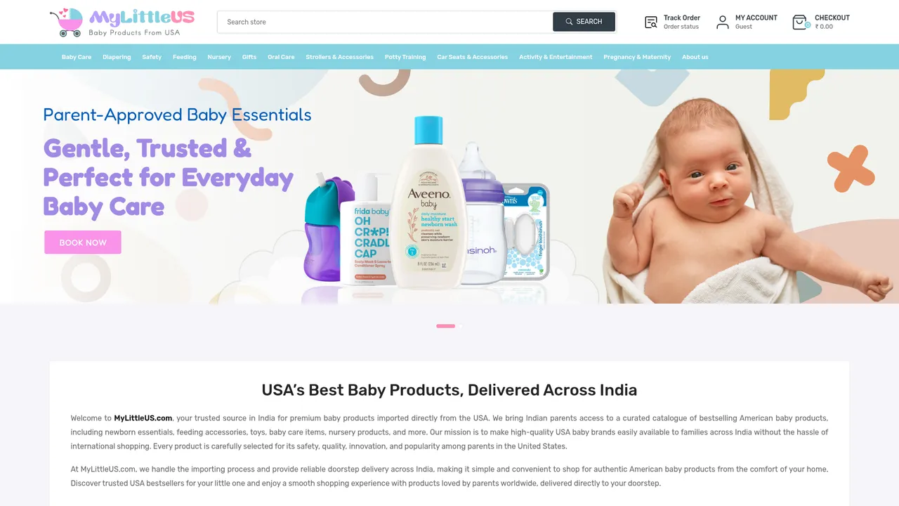 Aperçu du site My Little US, déco et accessoires artisanaux sur les USA et le Canada