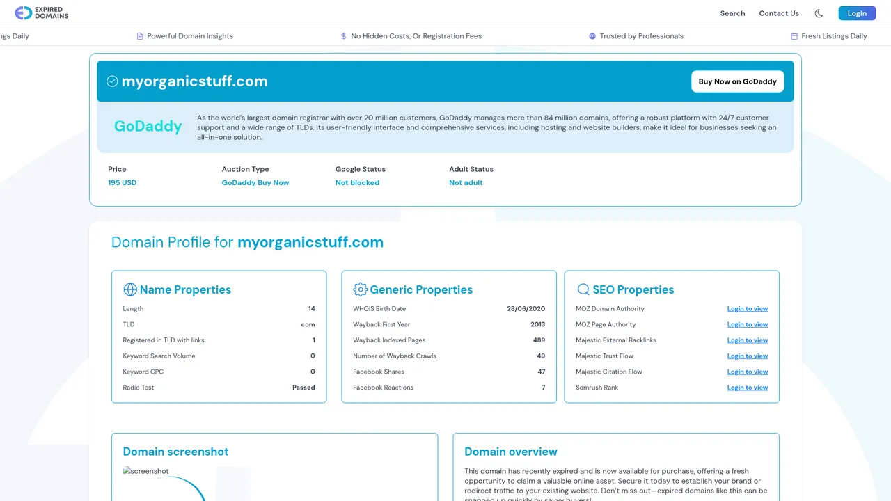 Screenshot de My Organic Stuff