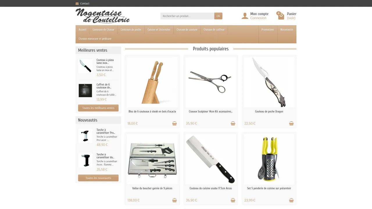 Aperçu du site Nogentaise de coutellerie