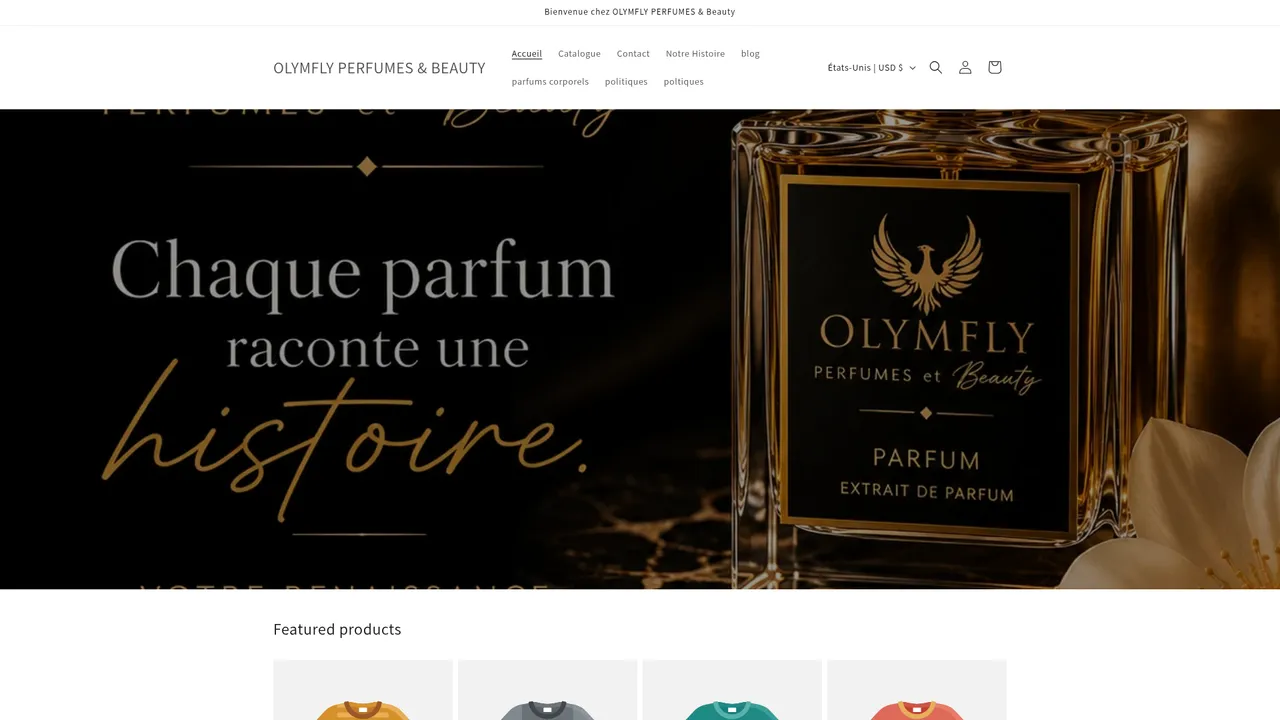 Aperçu du site OLYMFLY PERFUMES & BEAUTY