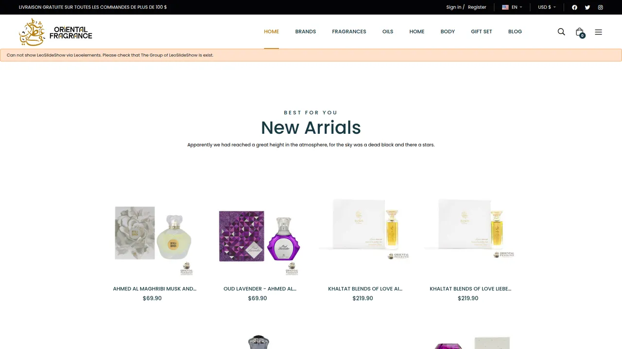 Screenshot de Oriental-Fragrance : parfumerie