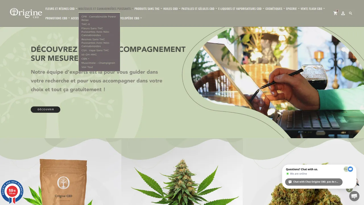 Screenshot de ORIGINE CBD