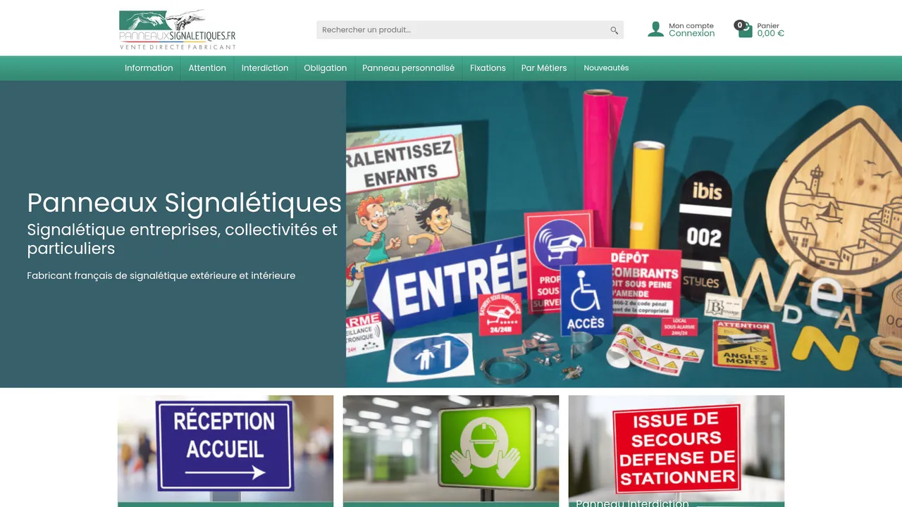 Aperçu du site Panneaux Signaletiques
