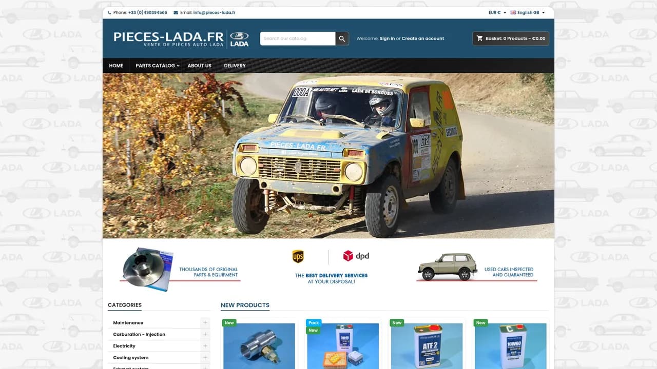 Aperçu du site PIÈCES LADA : pièces détachées