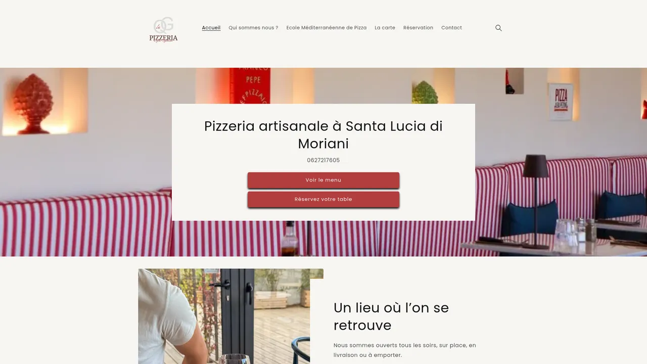 Aperçu du site Pizzeria le QG