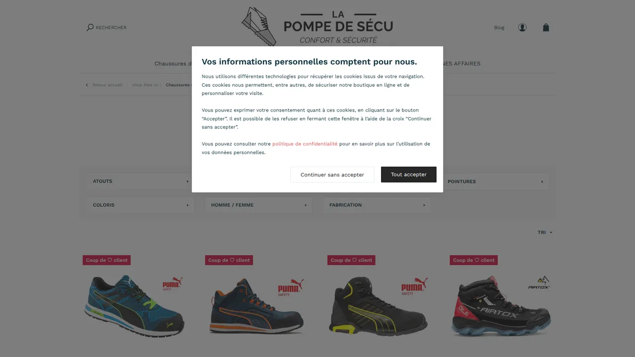 Aperçu du site POMPE DE SÉCU