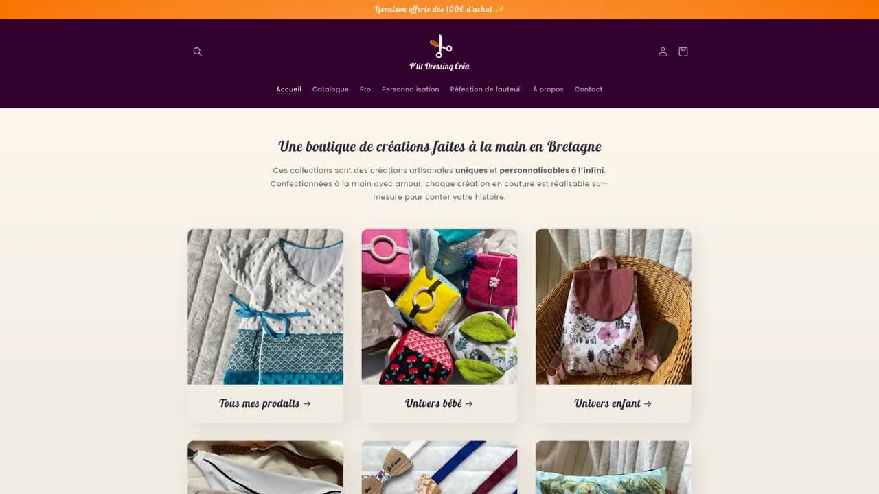 Aperçu du site ptitdressingcrea.com