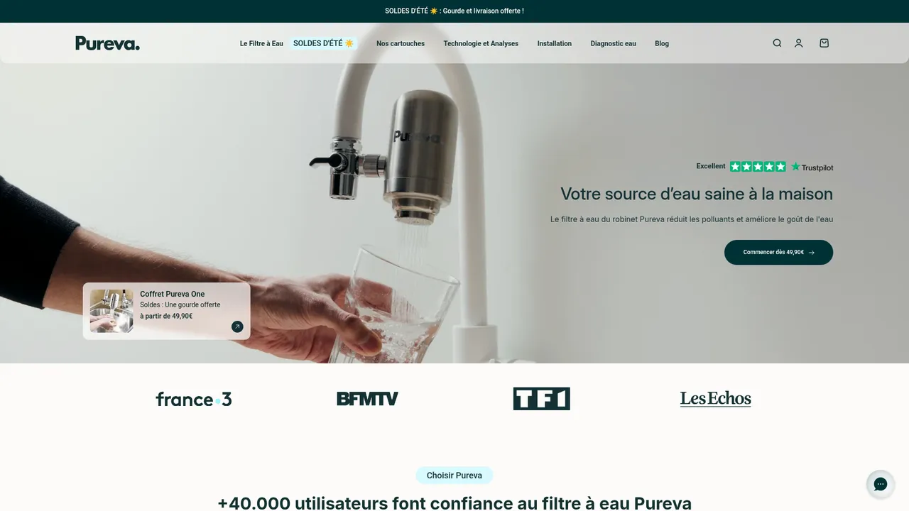 Aperçu du site Pureva.com