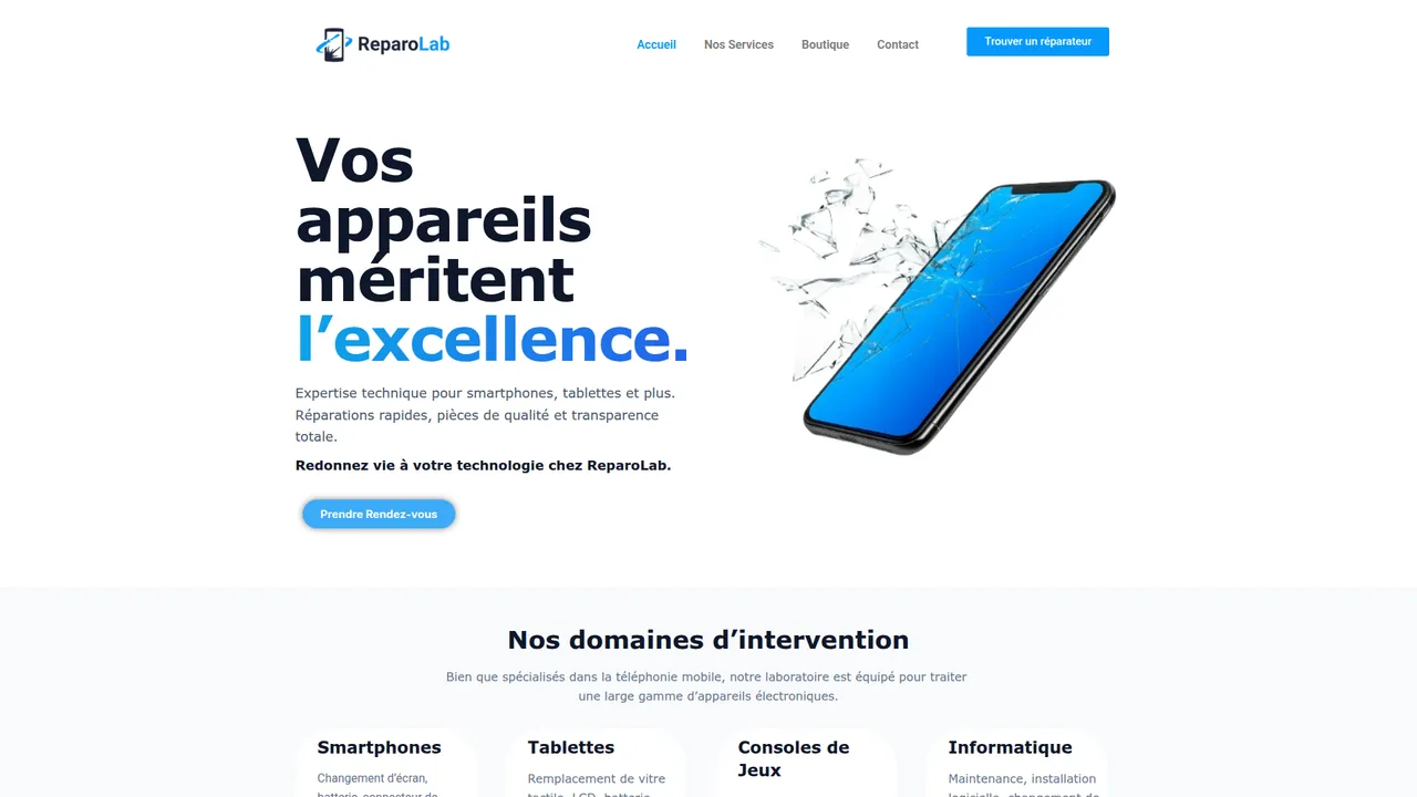 Screenshot de ReparoLab