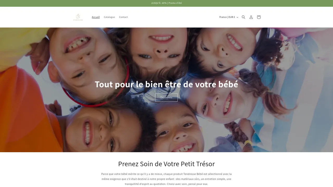 Aperçu du site Tendresse Bébé