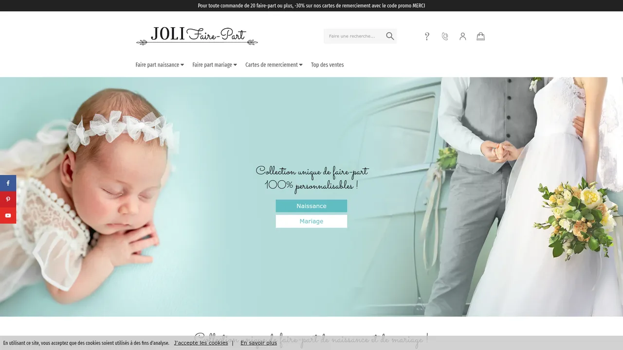 Screenshot de Un faire-part de naissance en quelques clics