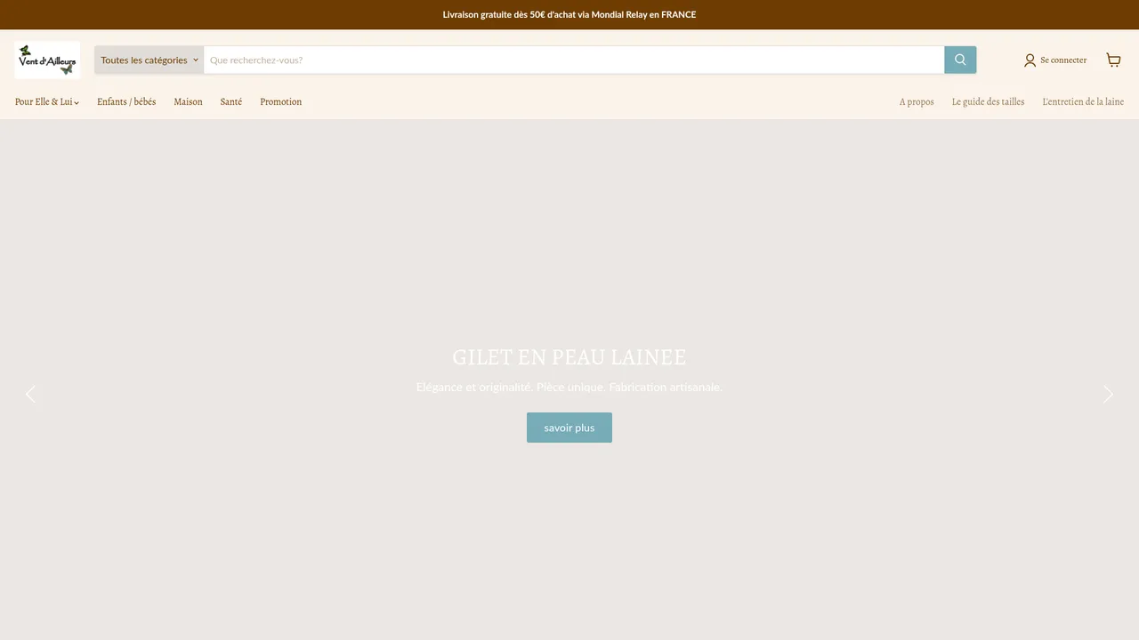 Aperçu du site Vent d'Ailleurs