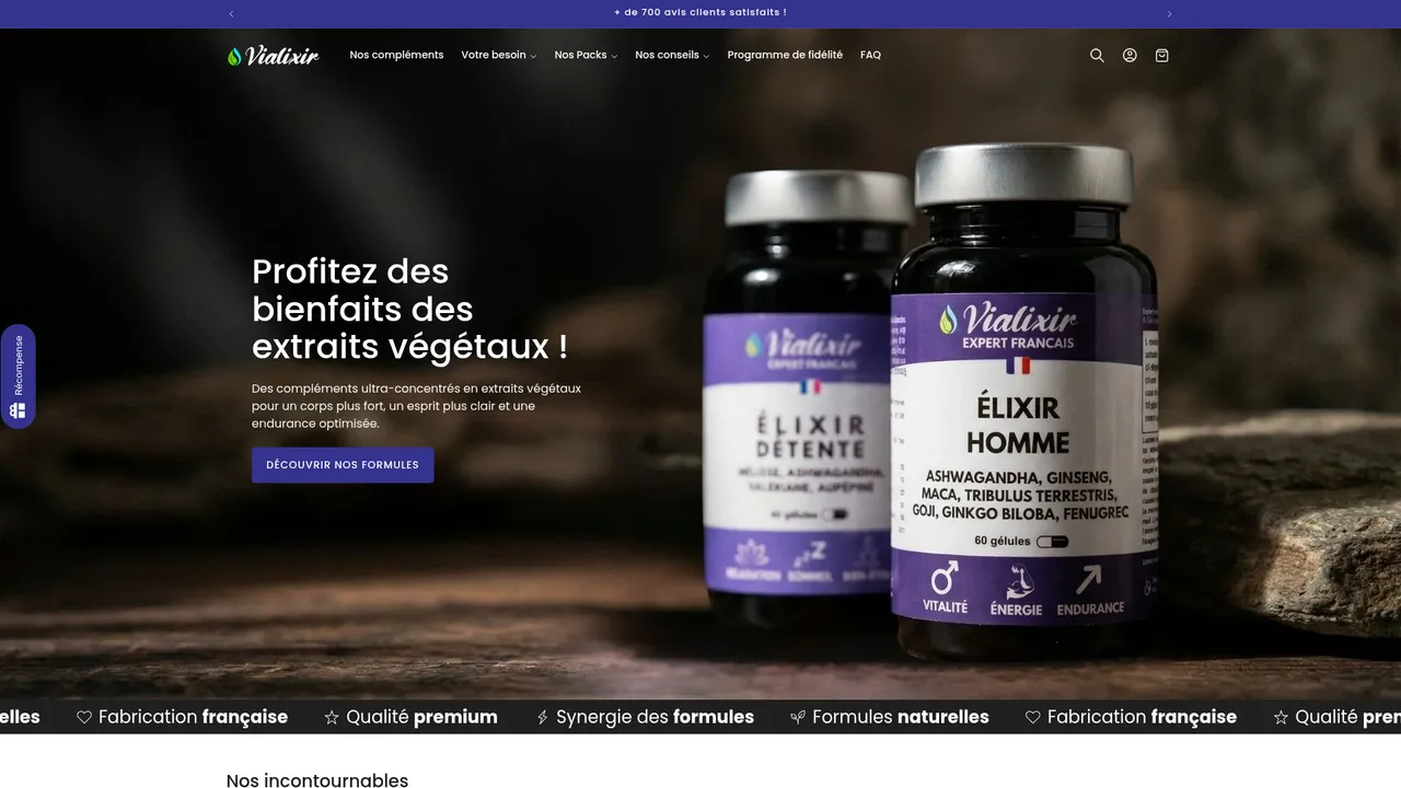 Aperçu du site Vialixir