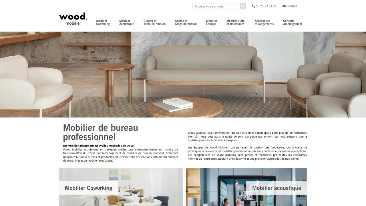 Wood Mobilier : mobilier de bureau professionnel adapté aux nouvelles méthodes de travail