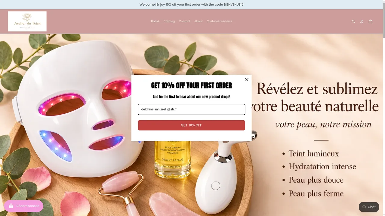 Aperçu du site www.atelierduteint.com