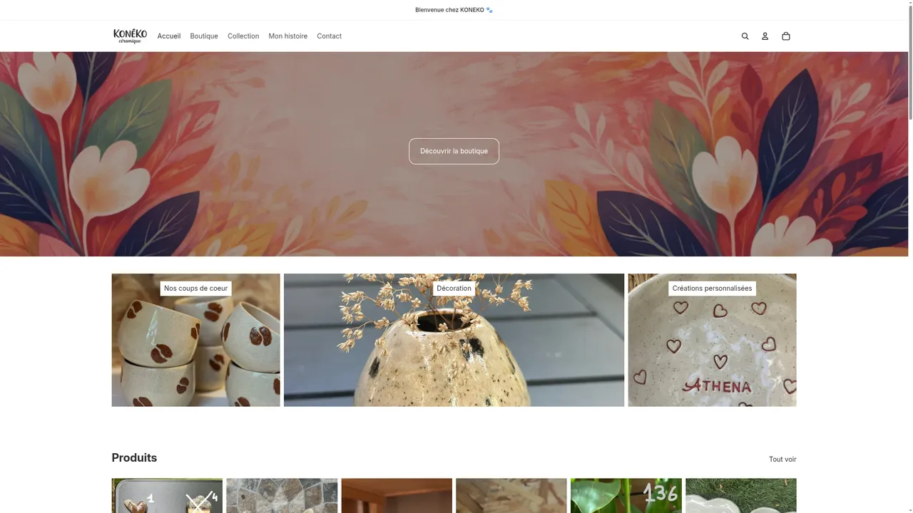 Aperçu du site www.konekoceramique.fr